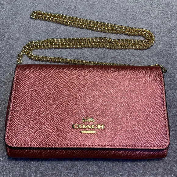 Handbags - NEW COACH Metallic Blush Gold Chain Crossbody